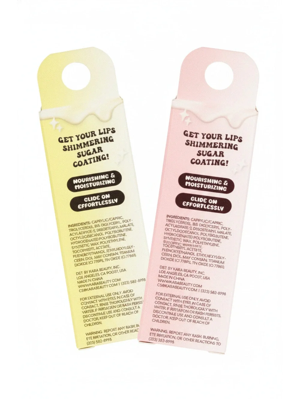 Kara Beauty Sugarcoat Shimmer Lip Balm Set - Berry Gumdrop & Sweet Tooth